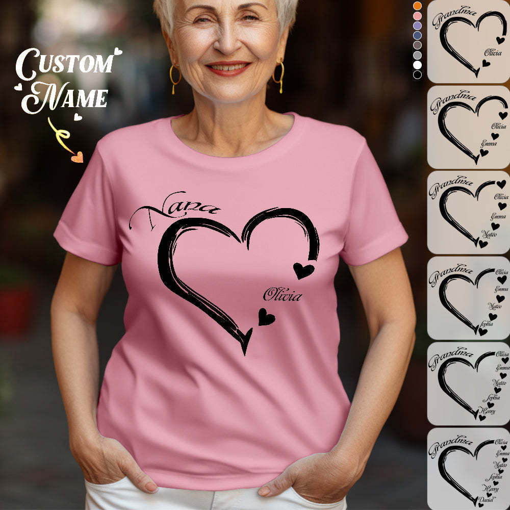 Custom Mama Grandma T-Shirts Personalized Kids Name T-shirt Mother's Day Gifts - MyFaceSocksAu