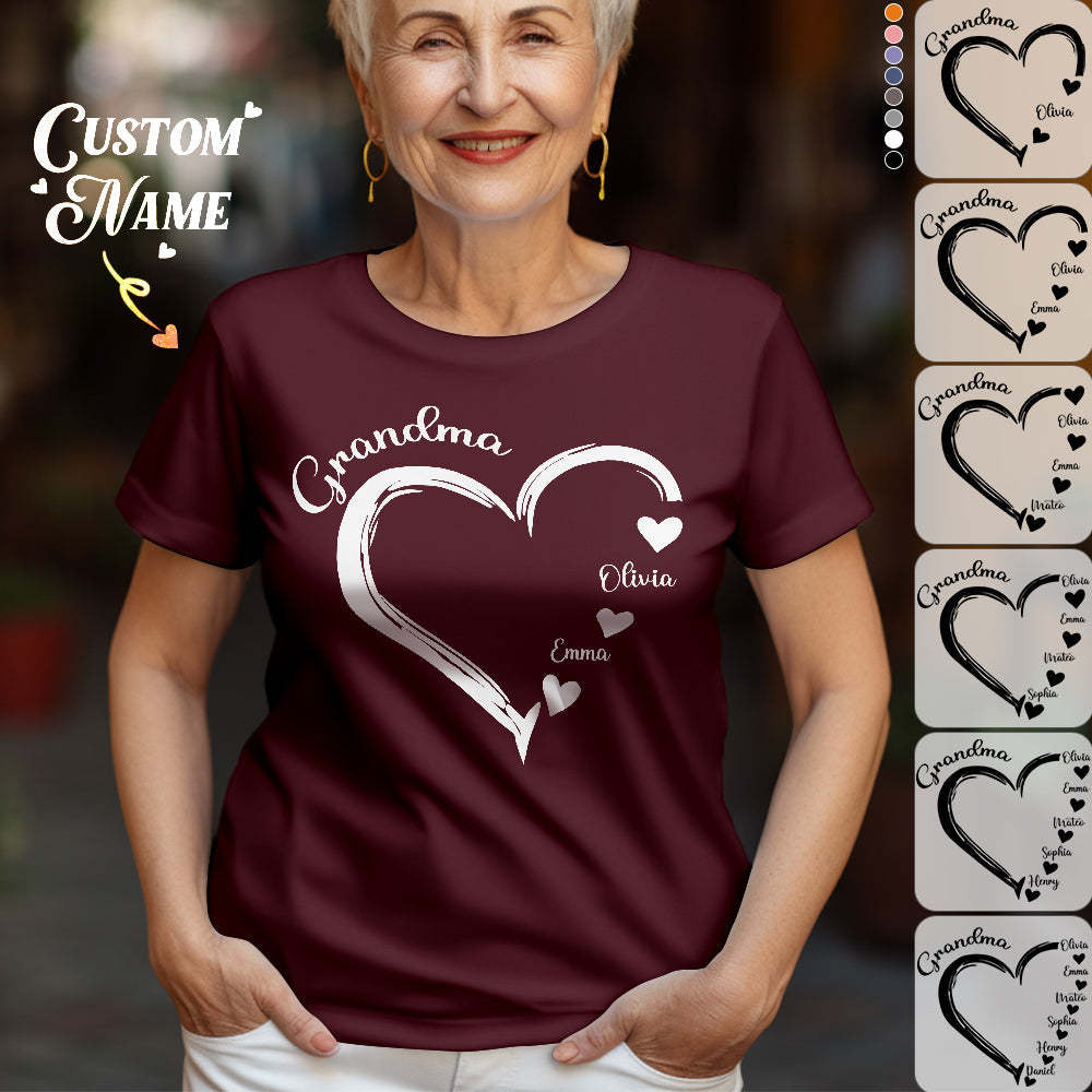 Custom Mama Grandma T-Shirts Personalized Kids Name T-shirt Mother's Day Gifts - MyFaceSocksAu