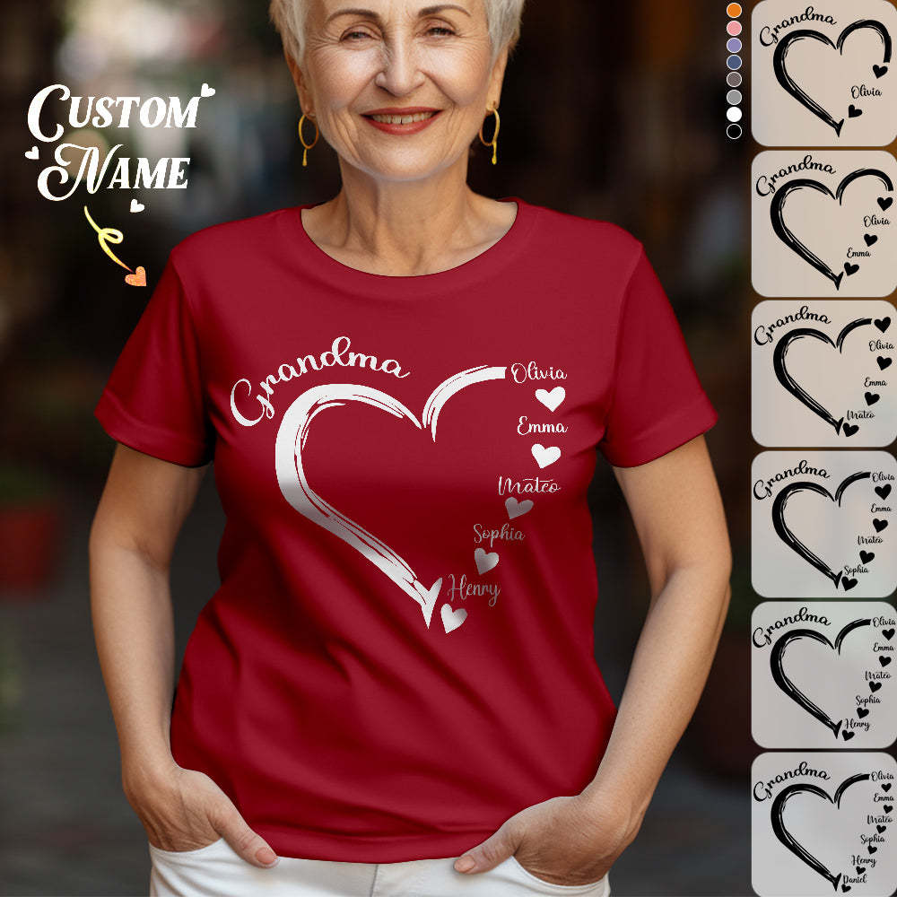 Custom Mama Grandma T-Shirts Personalized Kids Name T-shirt Mother's Day Gifts - MyFaceSocksAu