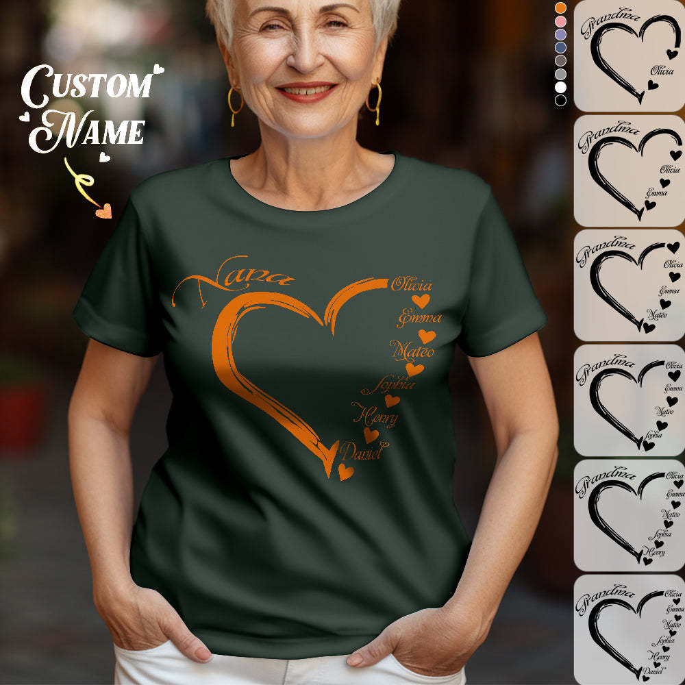 Custom Mama Grandma T-Shirts Personalized Kids Name T-shirt Mother's Day Gifts - MyFaceSocksAu