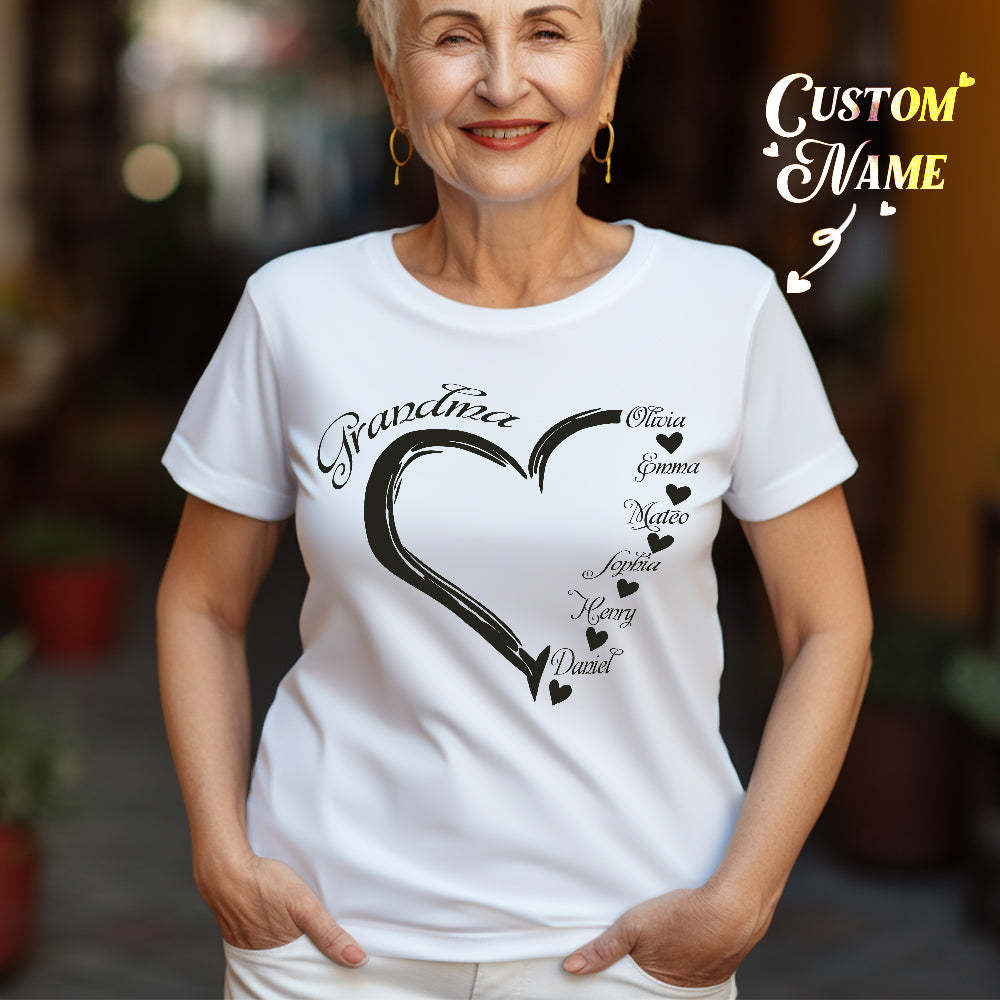Custom Mama Grandma T-Shirts Personalized Kids Name T-shirt Mother's Day Gifts - MyFaceSocksAu