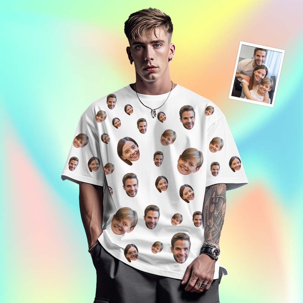 Custom Photo Tee Personalized T-shirt Face Family T-shirt Mash Face - MyFaceSocksAU