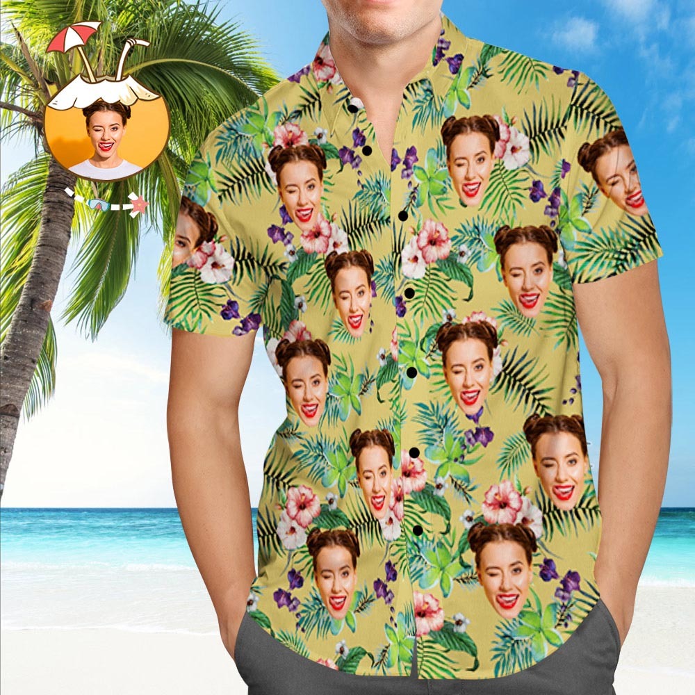 Custom Hawaiian Shirt with Dog Face Custom Tropical Shirt Personalized Hawaiian Shirt - MyFaceSocksEU