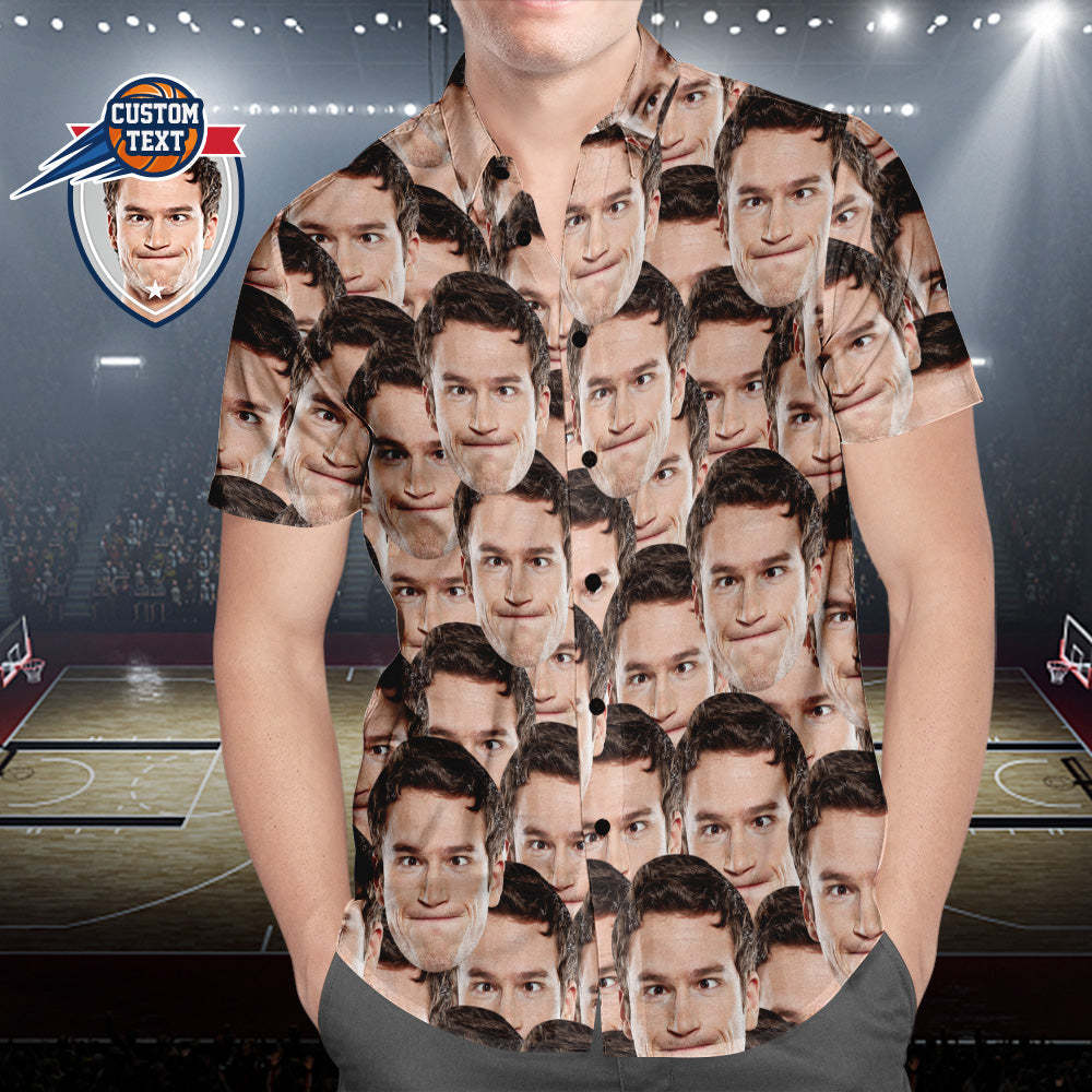 Custom Printed Hawaiian Shirt for Fans Personalized Face and Text Hawaiian Shirt Gift for fans - Muti-face Design - MyFaceSocksAu