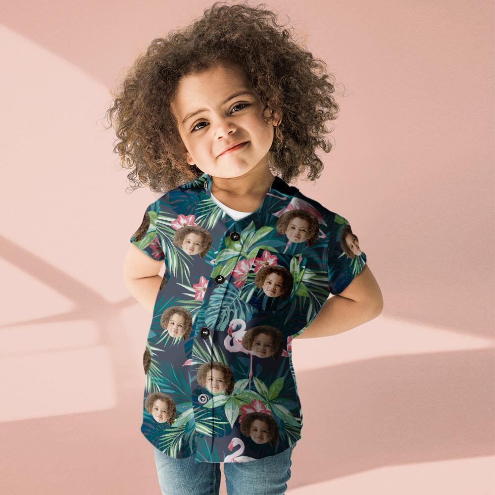 Custom Face Hawaiian Style Flamingo Flower Long Dress And Shirt Family Matching - MyFaceSocksAu