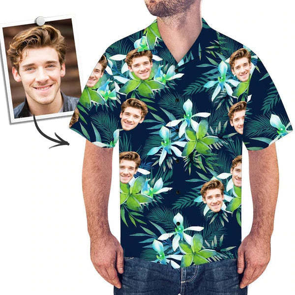 Custom Hawaiian with Dog Face Custom Face All Over Print Tropical Style Hawaiian Shirt - MyFaceSocksEU