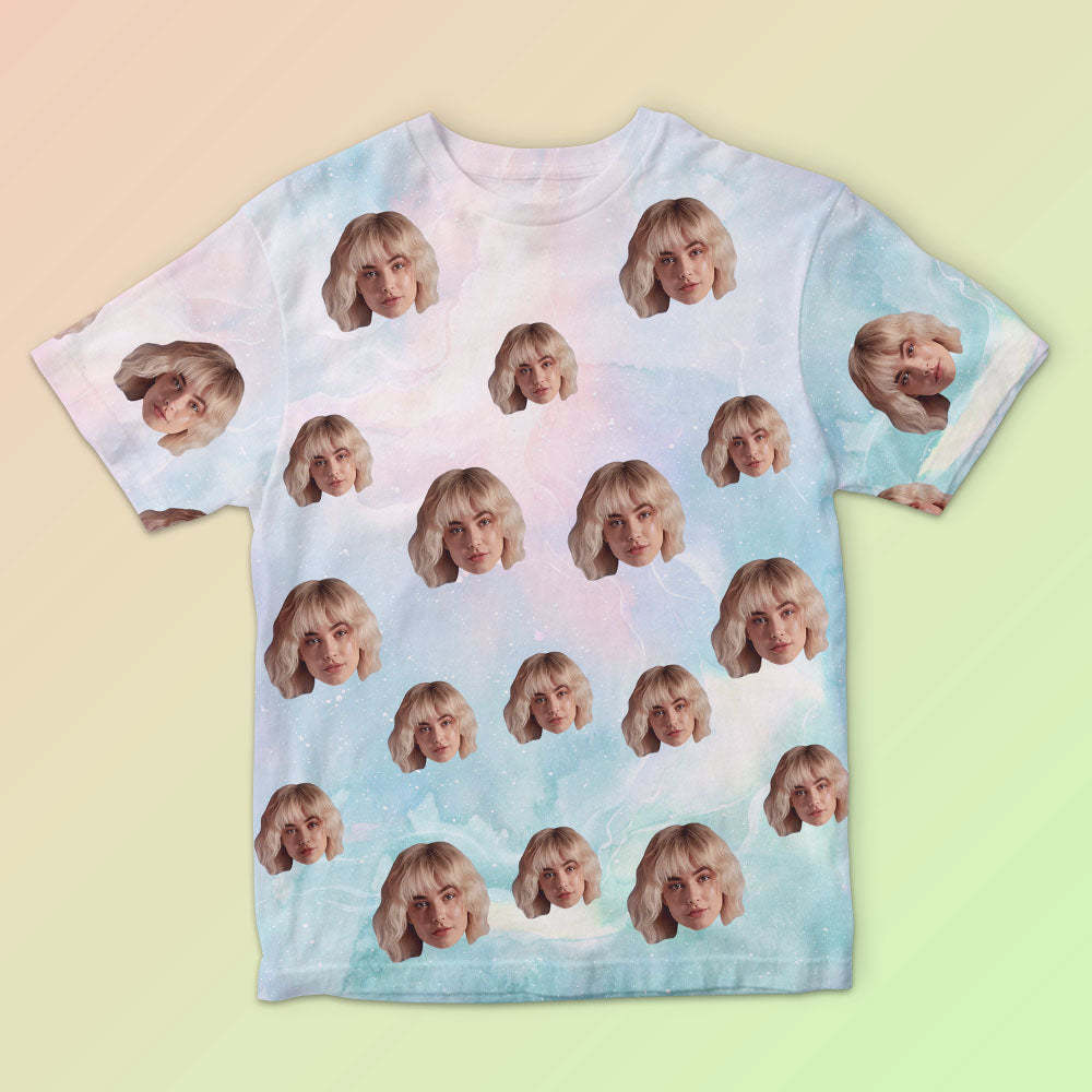 Custom Face Men's T-shirt Personalised Photo Funny Color ink T-shirt Green Color - MyFaceSocksAu