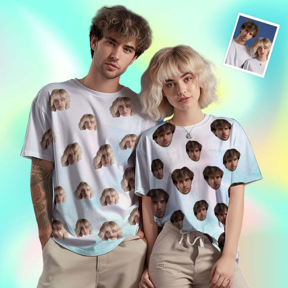 Custom Face Men's T-shirt Personalised Photo Funny Color ink T-shirt Green Color - MyFaceSocksAu