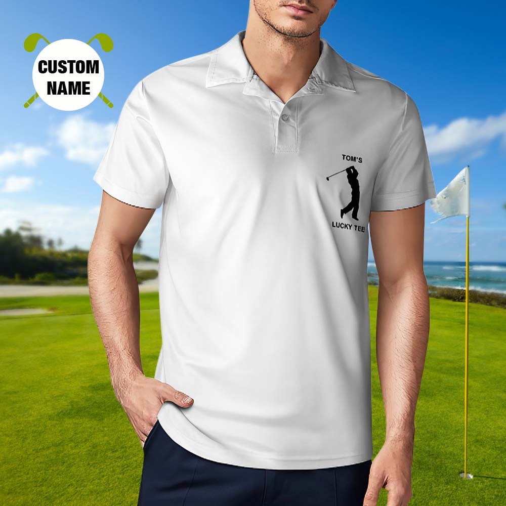 Men's Custom Name Polo Shirt Personalised Golf Shirts - MyFaceSocksAu