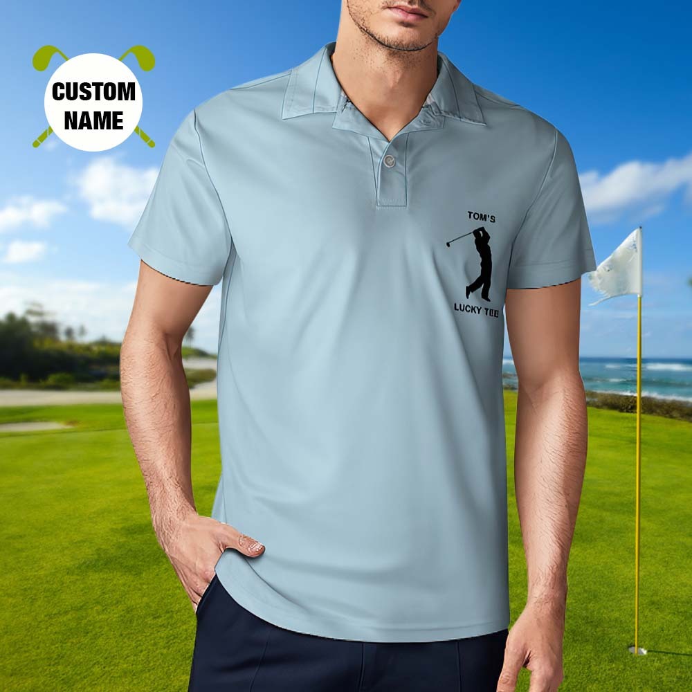 Men's Custom Name Polo Shirt Personalised Golf Shirts - MyFaceSocksAu