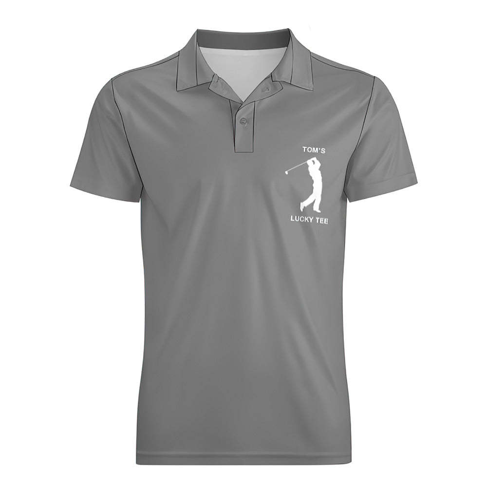 Men's Custom Name Polo Shirt Personalised Golf Shirts - MyFaceSocksAu