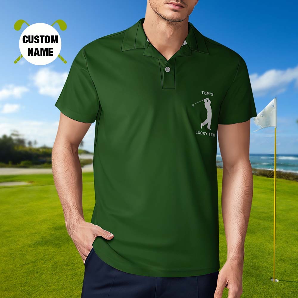 Men's Custom Name Polo Shirt Personalised Golf Shirts - MyFaceSocksAu