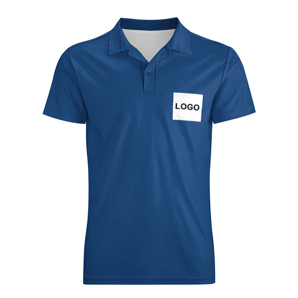 Men's Custom Logo Polo Shirt Personalised Golf Shirts - MyFaceSocksAu