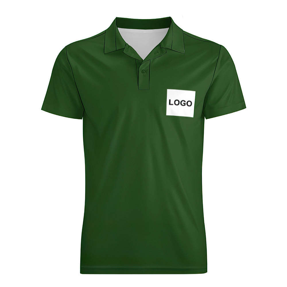 Men's Custom Logo Polo Shirt Personalised Golf Shirts - MyFaceSocksAu