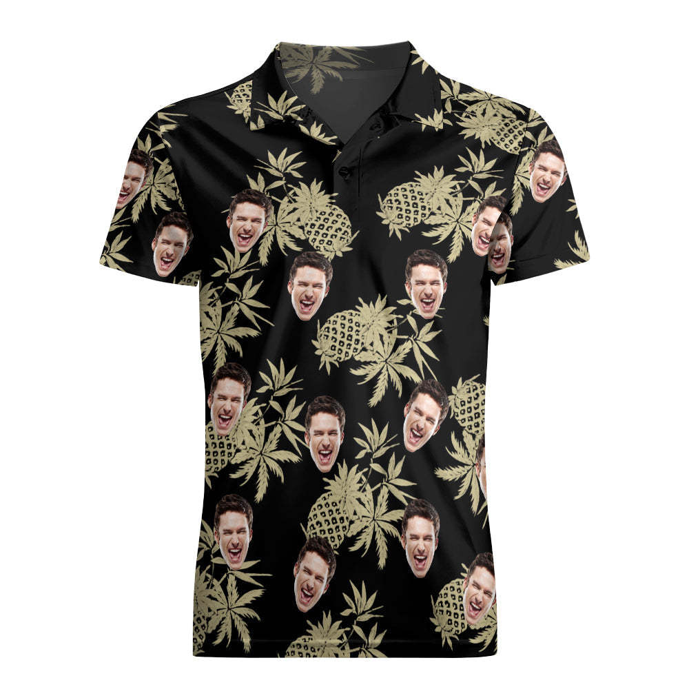 Men's Custom Face Shirt Personalised Golf Shirts For Him Vintage Pineapple - MyFaceSocksAu