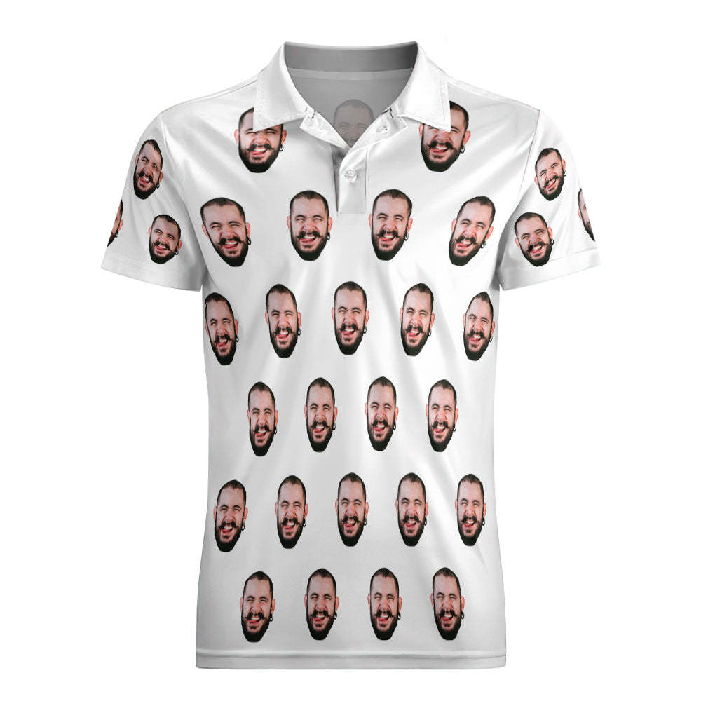 Custom Men's Face POLO Shirt Personalized Golf Shirts For Him - MyFaceSocksAu