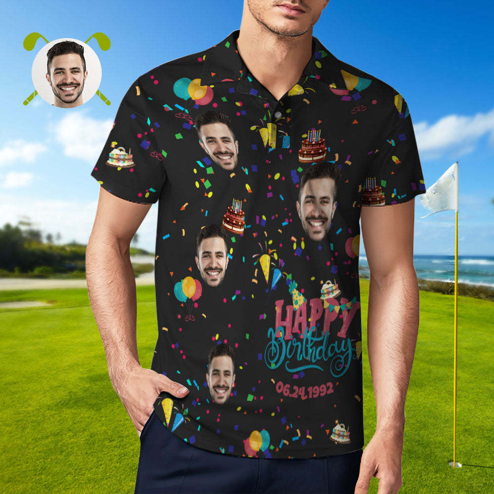 Custom Polo Shirt Hawaiian Golf Polo Shirts All Over Print Unique Birthday Gift - MyFaceSocksAu