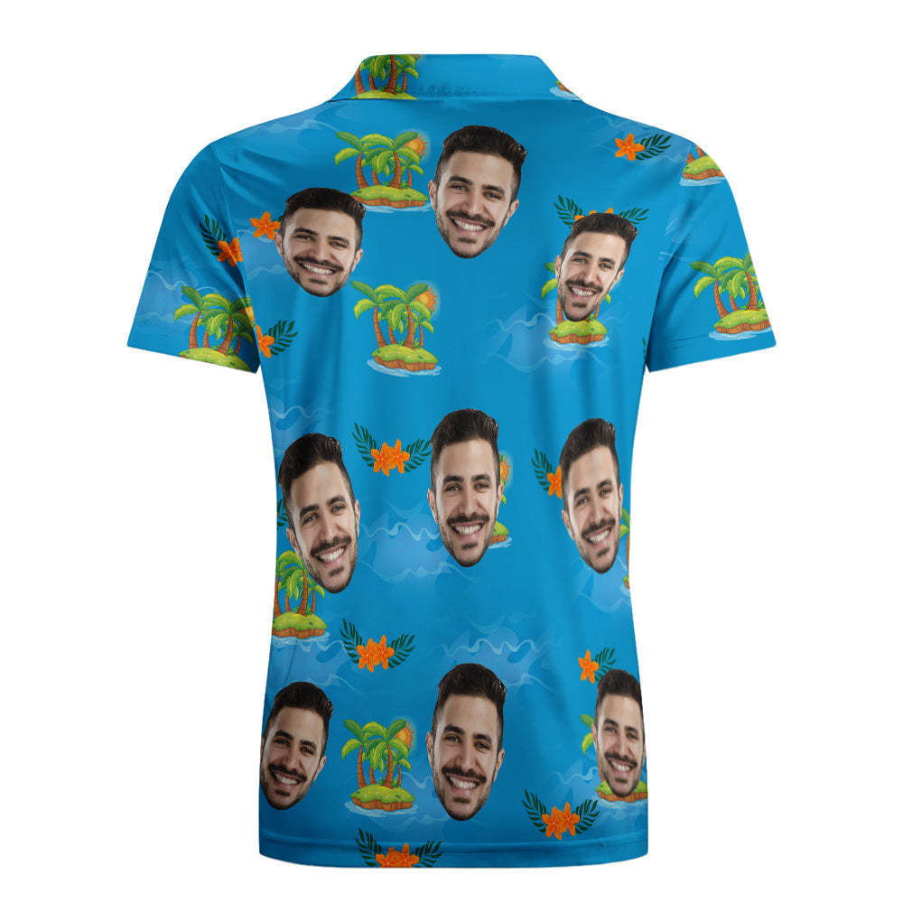 Custom Polo Shirt Hawaiian Golf Polo Shirts Beach Vacation Shirt - MyFaceSocksAu