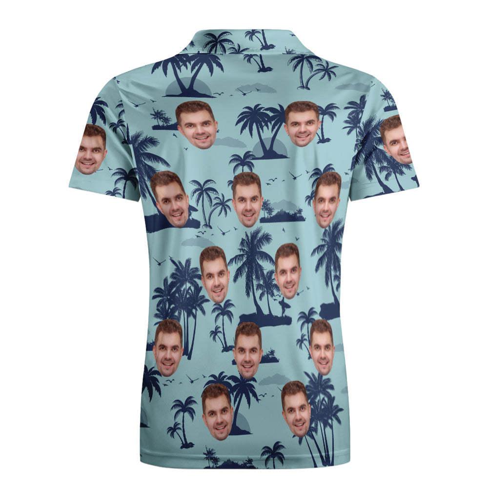 Custom Polo Shirt Hawaiian Golf Polo Shirts Coconut Tree Design Aloha Beach Shirt For Men - MyFaceSocksAu