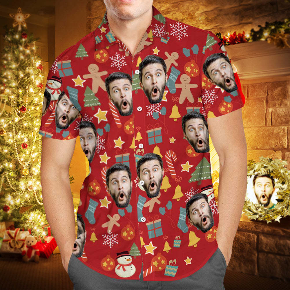 Custom Face Family Matching Hawaiian Outfit Christmas Pool Party Parent-child Wears - Merry Christmas