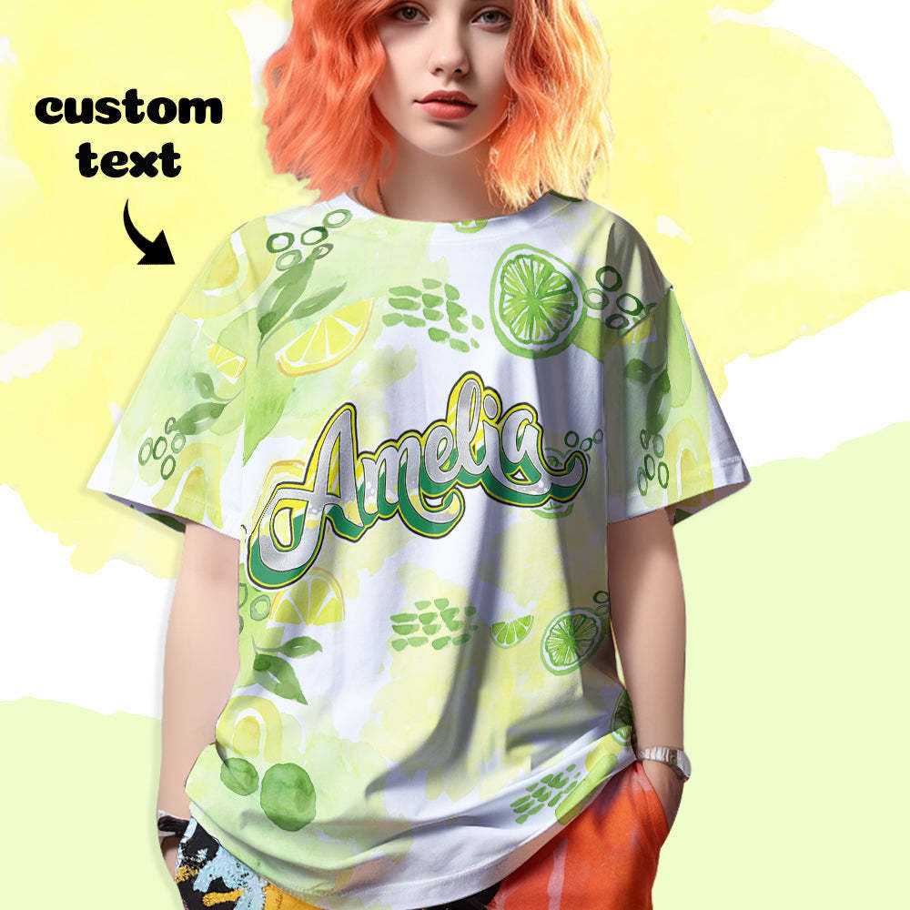Custom T-shirt Personalised Name Tee Unisex Green Summer T-shirt - MyFaceSocksAu