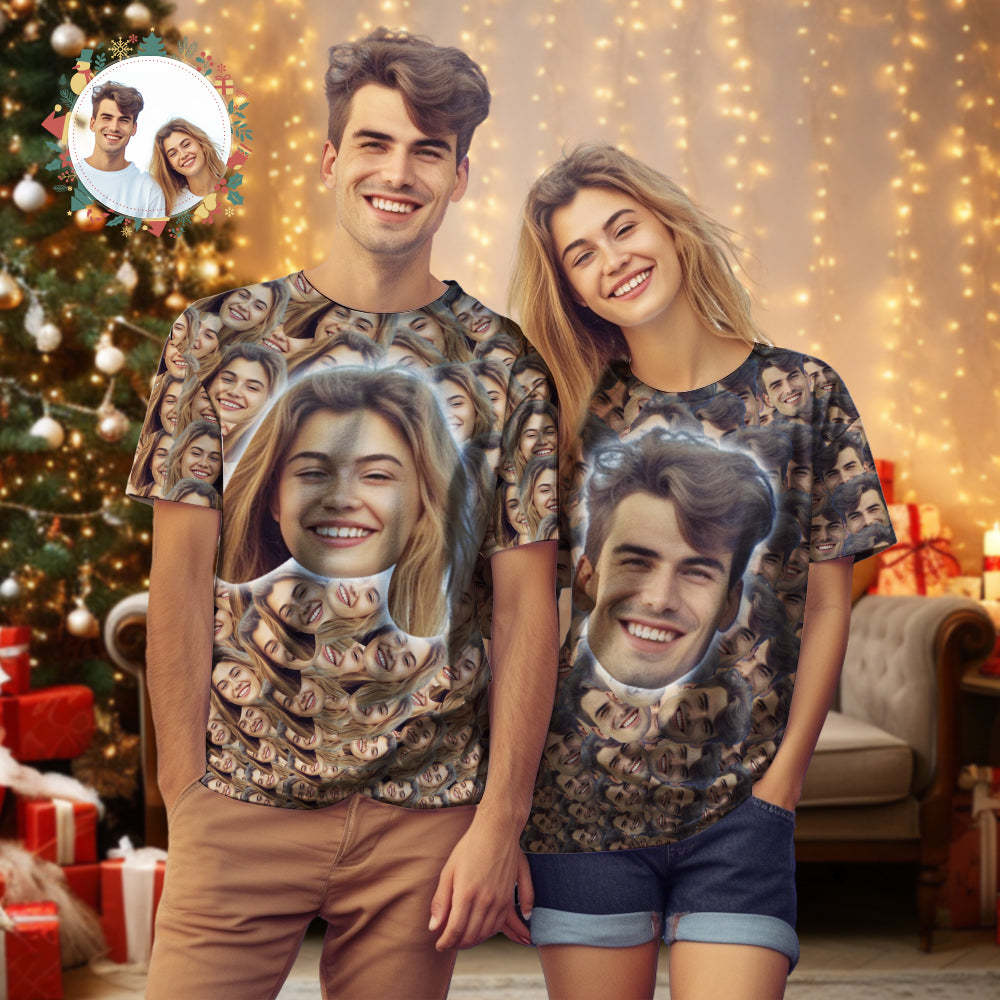 Custom My Face Personalized T-shirt Funny Man Photo All Over Print Tee - MyFaceSocksAu