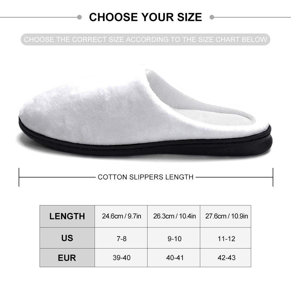 Custom Photo Women Men Slippers With Footprint and Heart Personalized Casual House Cotton Slippers Christmas Gift For Pet Lover - MyFaceSocksAu