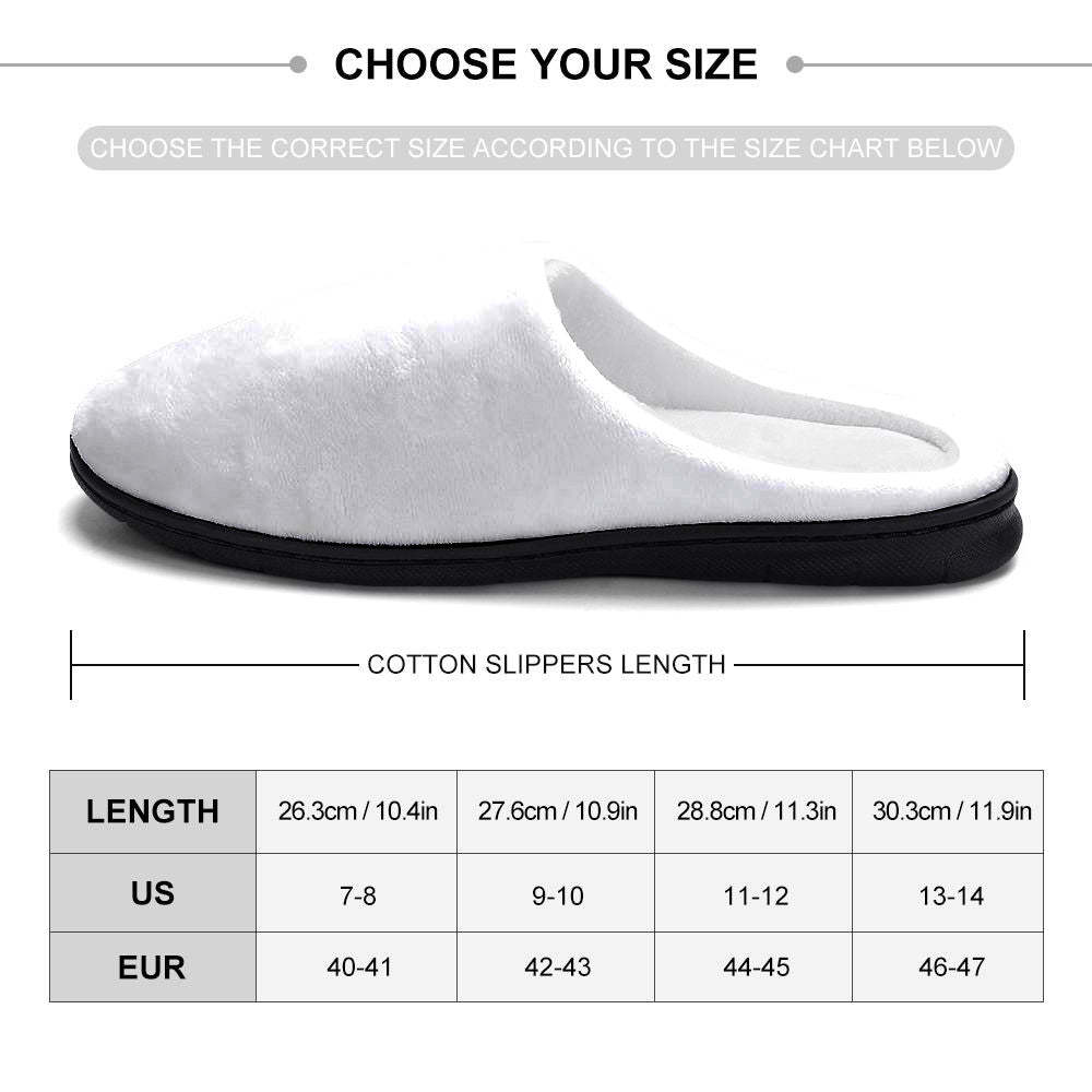 Custom Photo Women Men Slippers With Footprint and Heart Personalized Casual House Cotton Slippers Christmas Gift For Pet Lover - MyFaceSocksAu