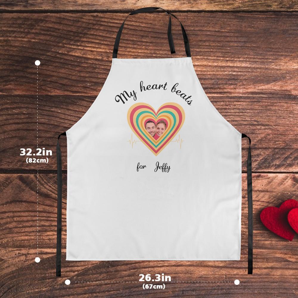 Custom Face Apron - My Heart Beats