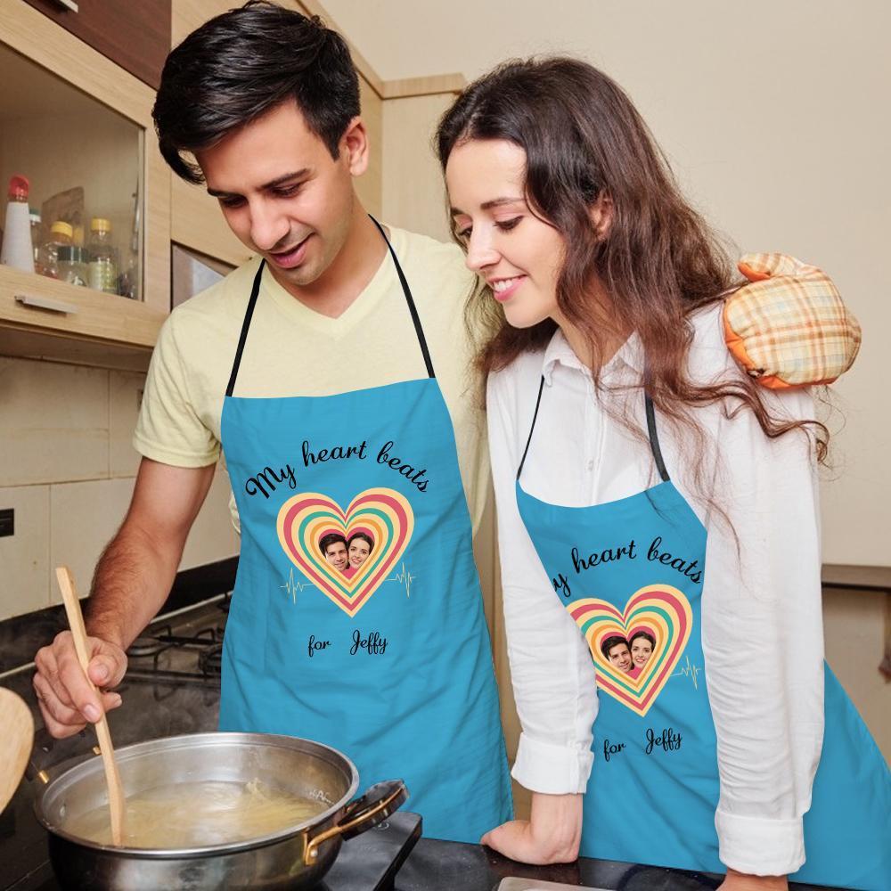 Custom Face Apron - My Heart Beats