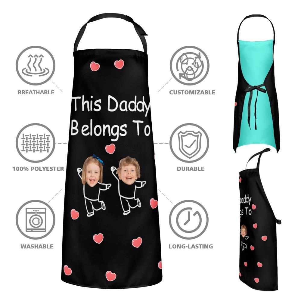 Custom Face Kitchen Apron Father's Day Gifts - This Daddy Belongs To