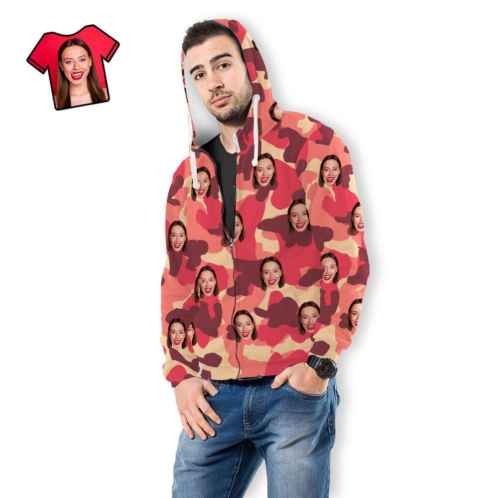 Custom Face Unisex Hoodie Casual Printed Misty Rose Camouflage - MyFaceSocksAu