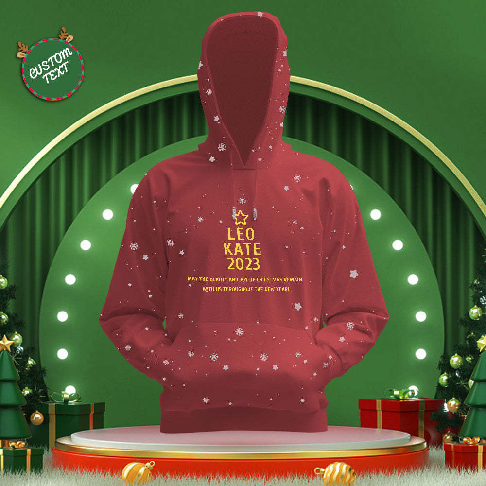 Custom Family Names Christmas Tree Hoodies Personalized Sweatshirts Christmas Day Gifts - MyFaceSocksAu