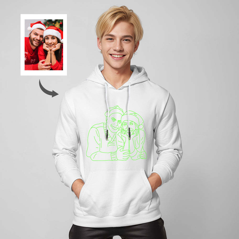 Custom Photo Glow In The Dark Multicolour Hoodie Personalized Luminous Unisex Hoodie Creative Gift - MyFaceSocksAu