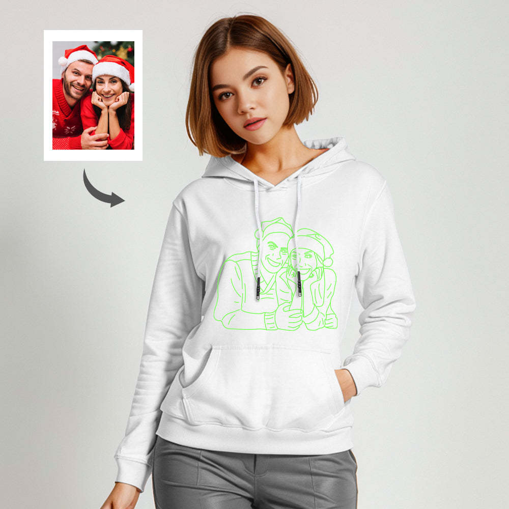 Custom Photo Glow In The Dark Multicolour Hoodie Personalized Luminous Unisex Hoodie Creative Gift - MyFaceSocksAu