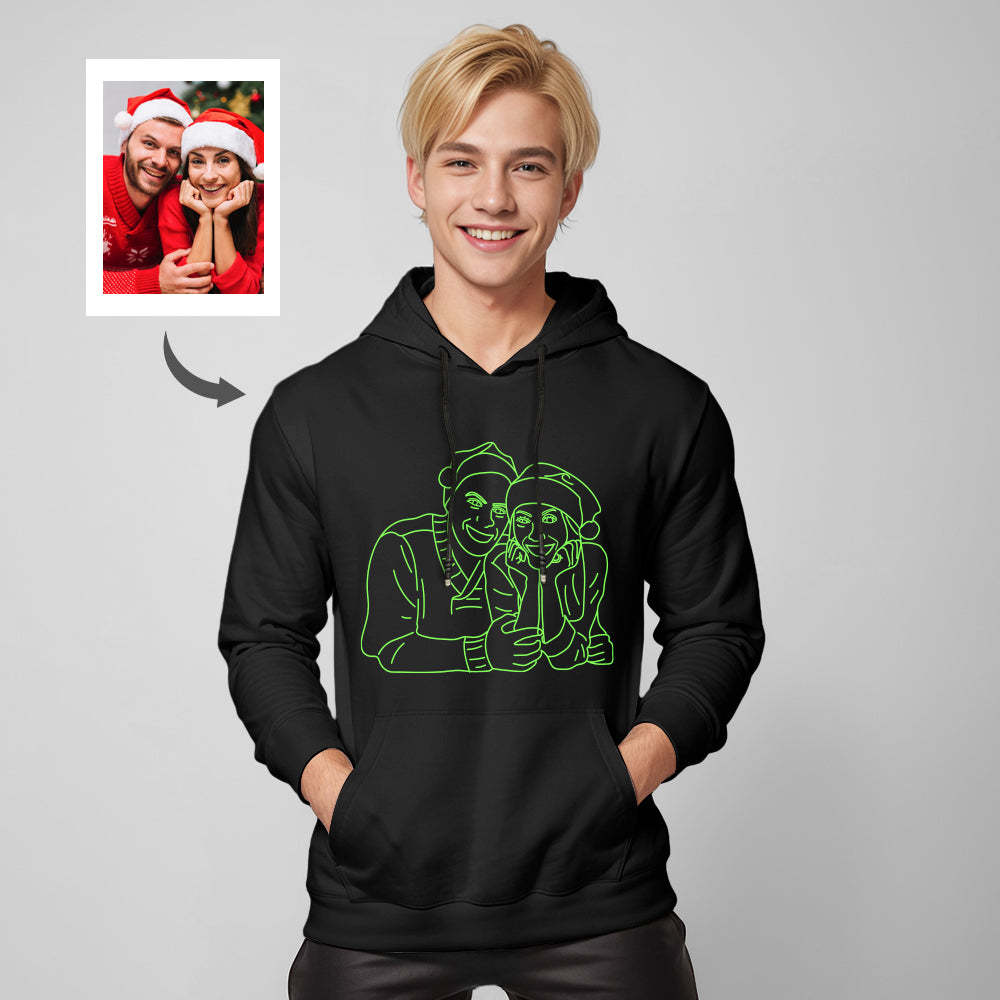 Custom Photo Glow In The Dark Multicolour Hoodie Personalized Luminous Unisex Hoodie Creative Gift - MyFaceSocksAu