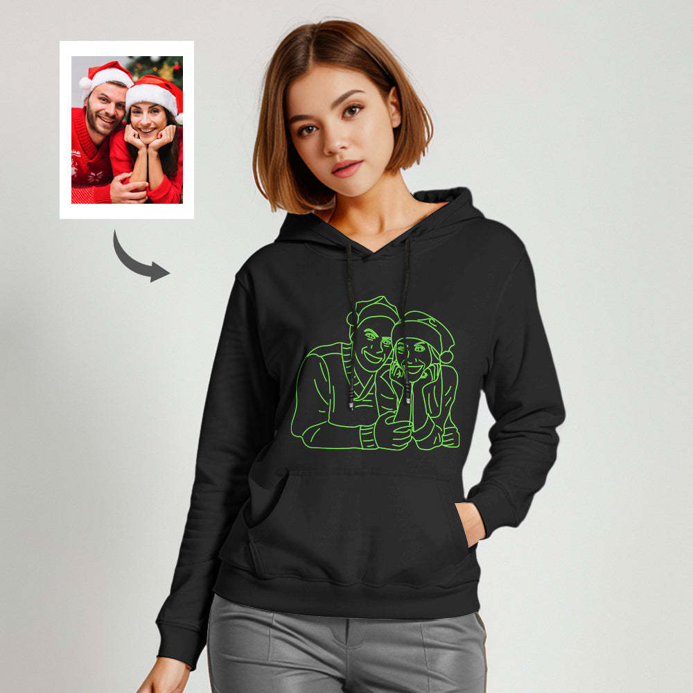 Custom Photo Glow In The Dark Multicolour Hoodie Personalized Luminous Unisex Hoodie Creative Gift - MyFaceSocksAu