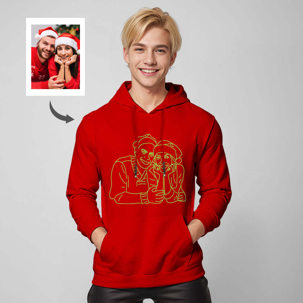 Custom Photo Glow In The Dark Multicolour Hoodie Personalized Luminous Unisex Hoodie Creative Gift - MyFaceSocksAu