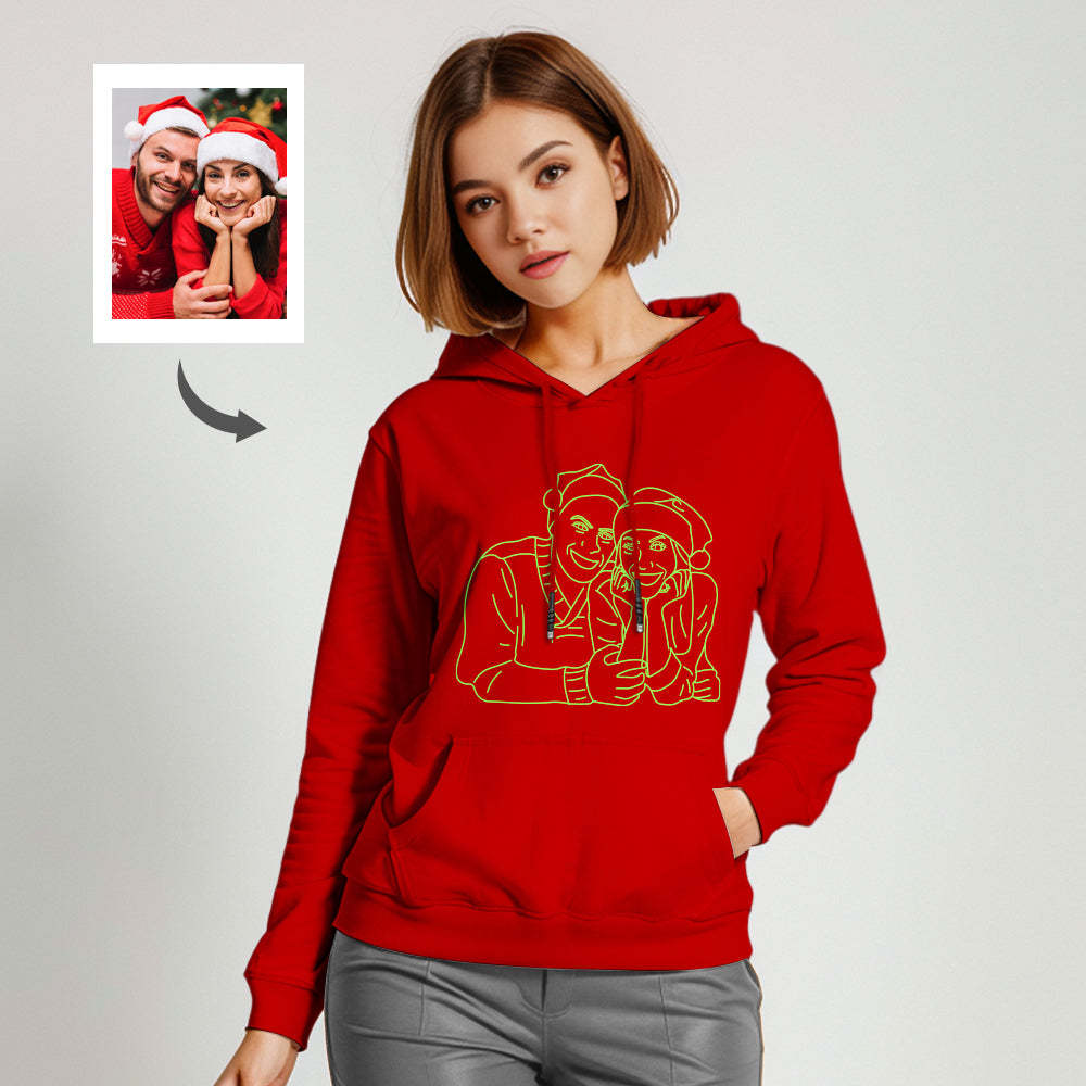 Custom Photo Glow In The Dark Multicolour Hoodie Personalized Luminous Unisex Hoodie Creative Gift - MyFaceSocksAu