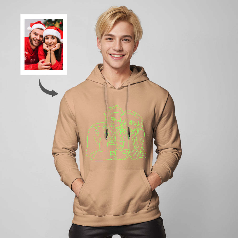 Custom Photo Glow In The Dark Multicolour Hoodie Personalized Luminous Unisex Hoodie Creative Gift - MyFaceSocksAu