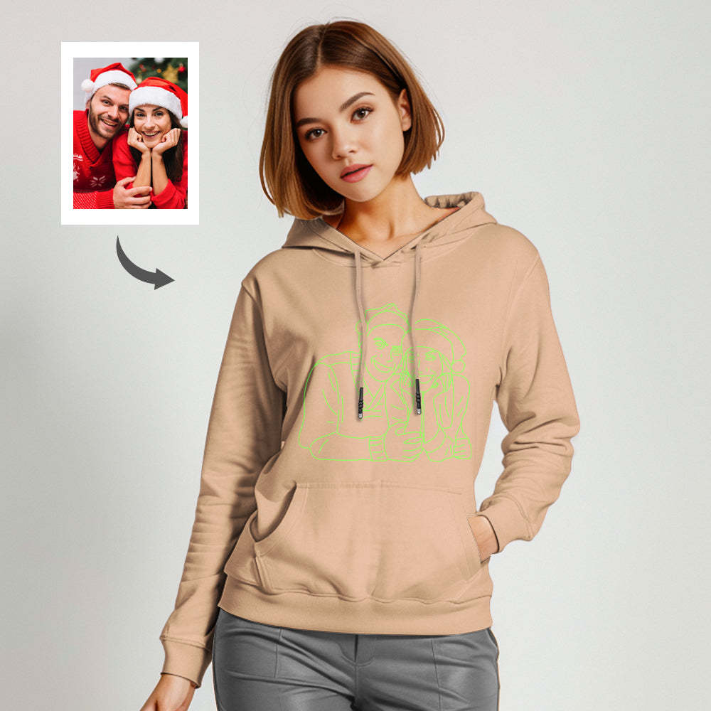 Custom Photo Glow In The Dark Multicolour Hoodie Personalized Luminous Unisex Hoodie Creative Gift - MyFaceSocksAu