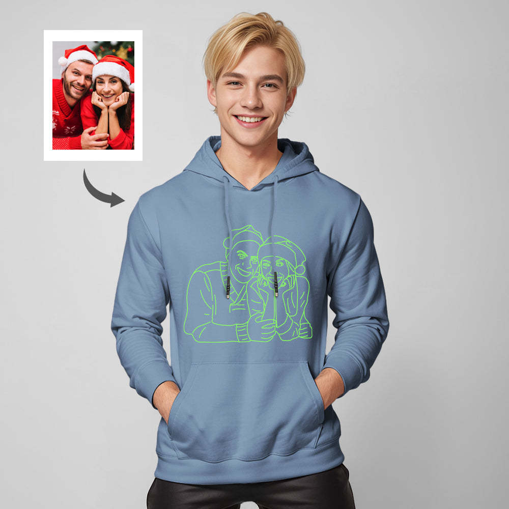 Custom Photo Glow In The Dark Multicolour Hoodie Personalized Luminous Unisex Hoodie Creative Gift - MyFaceSocksAu
