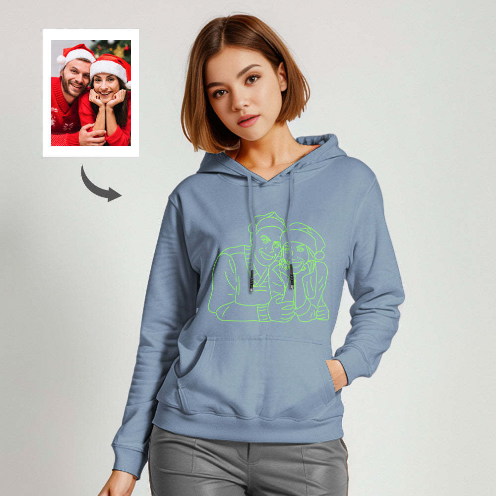 Custom Photo Glow In The Dark Multicolour Hoodie Personalized Luminous Unisex Hoodie Creative Gift - MyFaceSocksAu