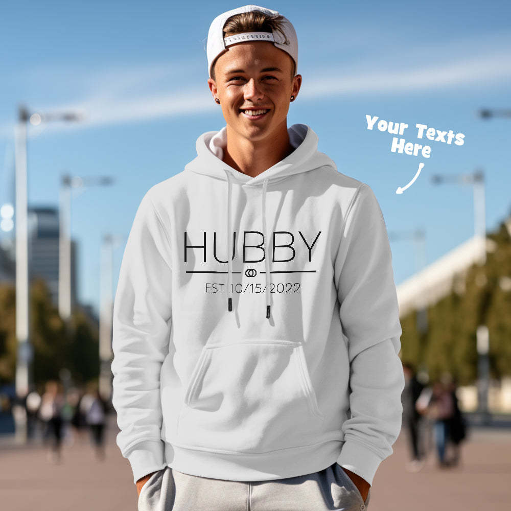 Custom Wifey Hubby Funny Couple Matching Hoodies Personalized Hoodie Valentine's Day Gift - MyFaceSocksAu