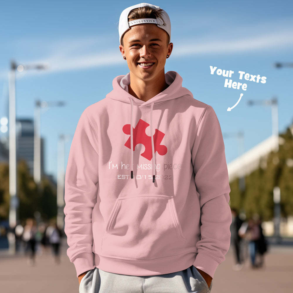 Custom Text Funny Couple Matching Hoodies Puzzle Set Personalized Hoodie Valentine's Day Gift - MyFaceSocksAu