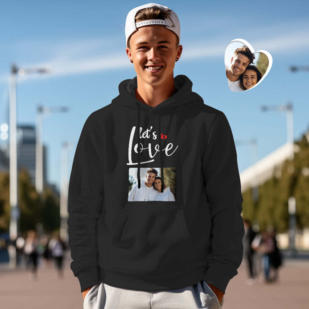 Custom Photo Couple Matching Hoodies LET'S WRITE A LOVE STORY Personalized Hoodie Valentine's Day Gift - MyFaceSocksAu