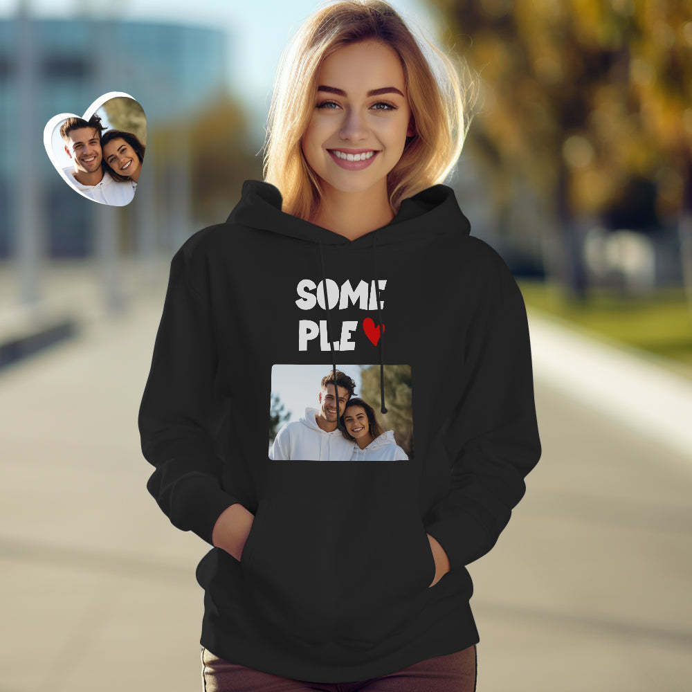 Custom Photo Couple Matching Hoodies Awesome Couple Personalized Hoodie Valentine's Day Gift - MyFaceSocksAu