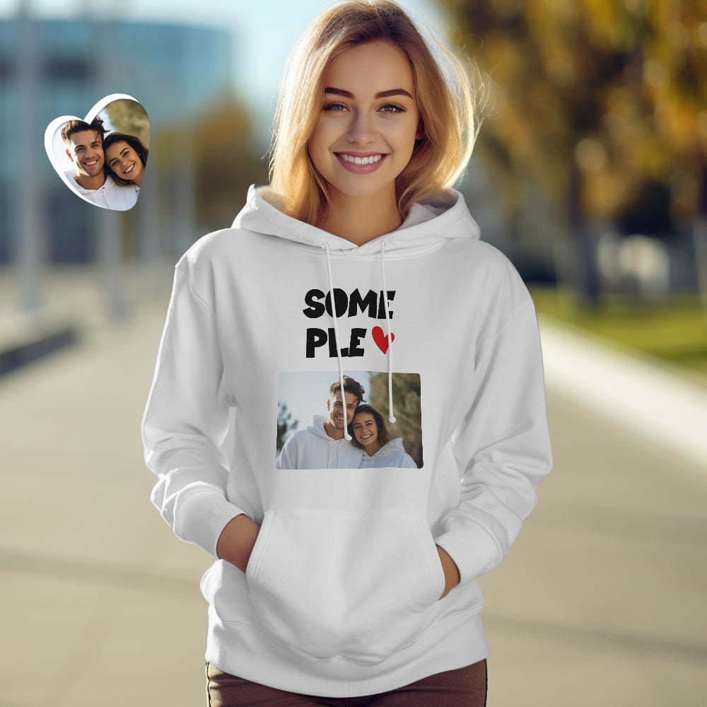 Custom Photo Couple Matching Hoodies Awesome Couple Personalized Hoodie Valentine's Day Gift - MyFaceSocksAu