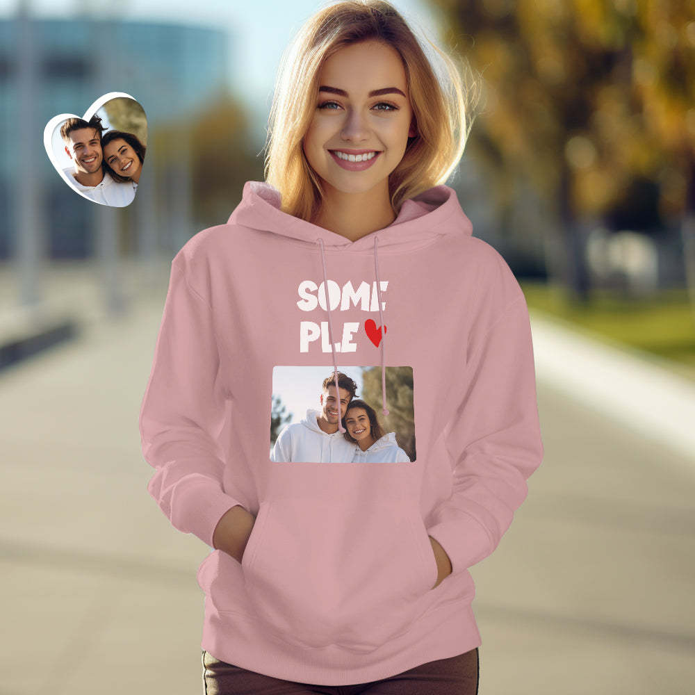 Custom Photo Couple Matching Hoodies Awesome Couple Personalized Hoodie Valentine's Day Gift - MyFaceSocksAu