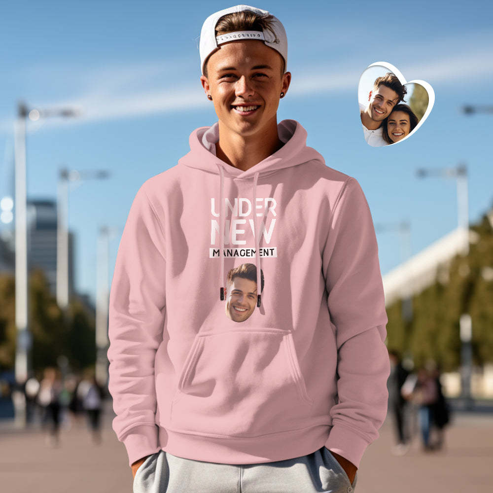 Custom Face Couple Matching Hoodies NEW MANAGEMENT Personalized Hoodie Valentine's Day Gift - MyFaceSocksAu